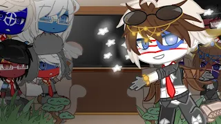 Countryhumans react to USA (Remake) (1/2)