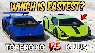 GTA 5 ONLINE - TORERO XO VS IGNUS (WHICH IS FASTEST?) | Lamborghini Countach vs Sian