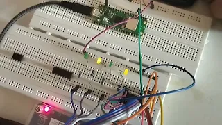 74LS163 driven by a WiFi manual clock using a RasPi