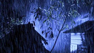 Deep Sleep Instantly and Relax with Heavy Rain, Roaring Thunder Sound on Tin Roof in Forest at Night