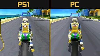 Moto Racer (1997) | PC vs PS1 ( Graphics Comparison ) Which is better ?
