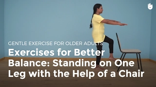Improve your Balance: Standing on One Leg Using a Chair | Exercise for Older Adults