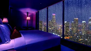 Invigorating Sleep 💤 with PERFECT RAIN on the Window - Cozy bedroom ambience for sleeping