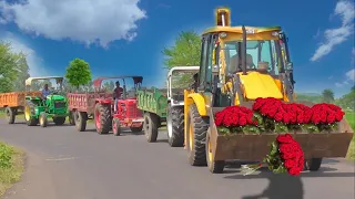 Mahindra 4x4 and Sonalika 60 Rx Stuck in Mud Pulling by NOVO 605 and Escort Hydra#farming#tractor