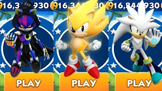 Sonic Dash - Reaper Metal Sonic vs Super Sonic vs Silver -All Characters Unlocked - Gameplay