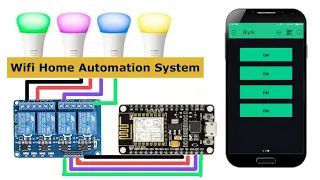 Wifi Home automation system by NODE MCU ESP8266 and Blynk app