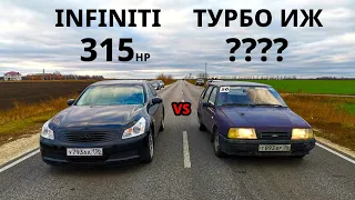 Студент на ТУРБО ИЖ ОДА vs INFINITI G35X. NISSAN SKYLINE R33 vs KIA CEED GT. ВАЗ 2107 МОТОР ОТ КАМРИ