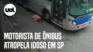 Vídeo mostra motorista de ônibus atropelando idoso após discussão por máscara em SP