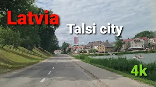 Latvia 4k. Driving in Talsi. Beautiful european city. Latvija. Braukšāna Talsi.