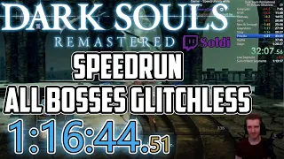 Dark Souls Remastered Speedrun All Bosses Glitchless in 1:16:44