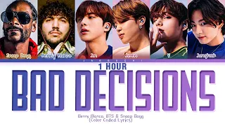 [1 HOUR] benny blanco, Snoop Dogg, BTS Bad Decisions Lyrics (Color Coded Lyrics)