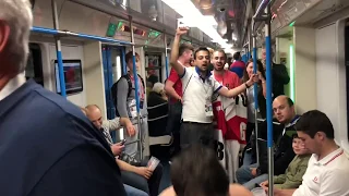 England - Colombia. Fight in Moscow metro