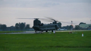 Chinook taxi before departure at dusk. RAF Coningsby 06/09/17.