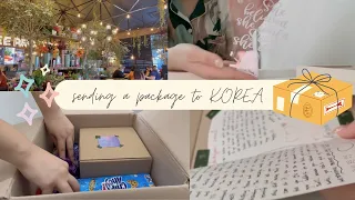 Sending a package to Korea: making the surprise gift and packing | aesthetic vlog