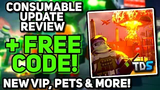 [FREE CODE] Consumable Update Review | VIP+, Tower Pets, New Crates, New UI, New Items & MORE! | TDS