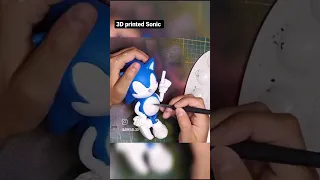3d Printed Sonic #short #sonic #sonicthehedgehog #3dprinting #3dprint #painting #3dpainting #artiste