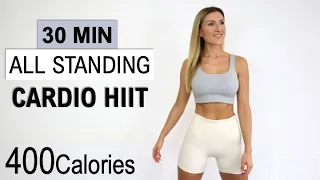 30 MIN No Repeat All Standing Cardio HIIT | Fat Burning Workout | 400 Calories | Super Sweaty