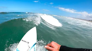 Surfing mushy sandbar peaks - RAW GoPro POV