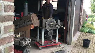 Homemade wood chunker first run