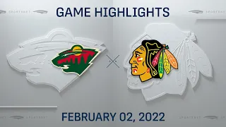 NHL Highlights | Wild vs. Blackhawks - Feb. 2, 2022