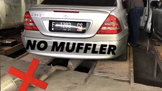 Mercedes C240 V6 Sound with MUFFLER and RESONATOR Delete