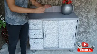 Balcão de cozinha feito de papelão