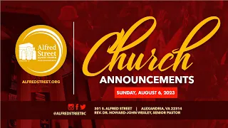 Church Announcements for August 6, 2023