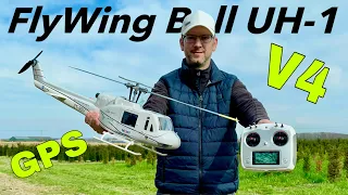 FlyWing Bell UH-1 Huey V4 GPS RTF helicopter | anyone can fly it | Full Review