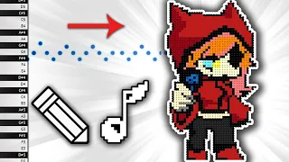 What RURIA Sounds Like on Piano - Draw and Listen - MIDI Art - How To Draw - Pixel Art - FNF