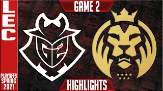 G2 vs MAD Highlights Game 2 | LEC Spring 2021 Playoffs Round 2 | G2 Esports vs MAD Lions G2