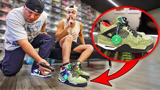 Wearing Fake Travis Scott Jordans To Sneaker Stores!