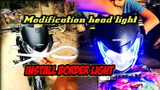 Honda sp125 headlight Modification|| Install border light