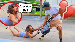 BREAKING UP WITH MY ANGRY GIRLFRIEND FOR LYING ABOUT BEING PREGNANT!! *SHE CRIES*