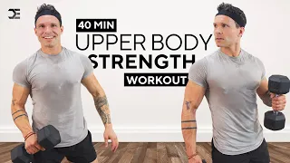 40 Min UPPER BODY DUMBBELL WORKOUT | Strength & Muscle Building | Warm-Up + Cool Down