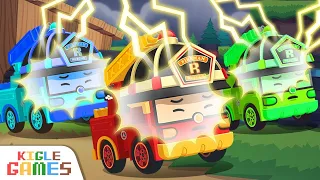 Lightning Strikes! Rescue the Fire Trucks | Robocar Poli | Ambulance Police car | KIGLE GAMES