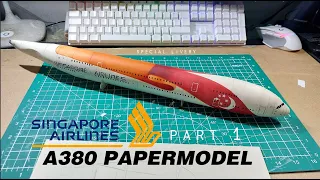 A380 Singapore Airlines Paper model part  1 #a380 #airbus #singapore #aviation #plane  #papercraft