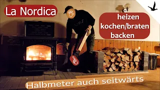 Kamin Ofen La Nordica EVO aus Italien🚩für Halbmeter Holz auch seitwärts befüllbar.