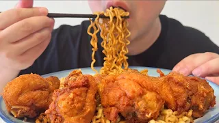 ASMR MUKBANG🔥Eating Fried chicken and 🌶Turkey noodles