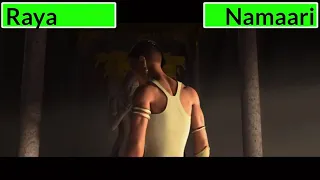 Raya vs. Namaari (Final Fight) with healthbars