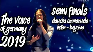 Listen - Beyonce Claudia Emmanuela Santoso The Voice Of Germany Semi finals 2019