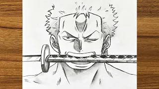 How to draw anime character for beginners  || How to draw Zoro Roronoa [ ONE PIECE ]