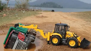 Tipper Truck Accident Pit Pulling Out JCB | Tipper Truck Vs Tata Truck | JAGGU KIDS TOY