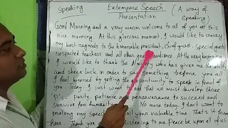 Extempore Speech for Presentation: A Simple Speaking Pattern