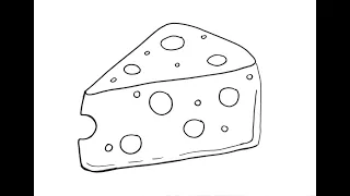 Step by step drawing Cheese -Paso a Paso dibujo queso
