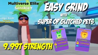 Fast Grind Using Super OP Glitched Pets | Muscle Legends | Roblox