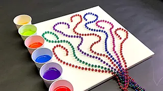 Fluid Art! String Pulling with BEADS?!  Sooo SATISFYING