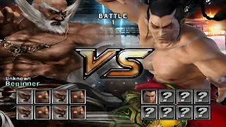 what happen when you play Tekken 5 Team Battle Only Jinpachi and Mokujin