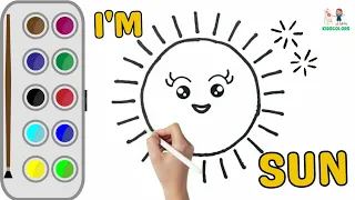 Sun Drawing | How to Draw and Paint SUN | How to fill a drawing?