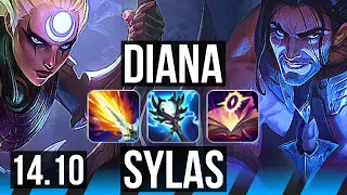 DIANA vs SYLAS (MID) | 69% winrate, 9/1/4, Legendary, Rank 13 Diana | KR Challenger | 14.10