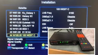 How to add a satellite and transponder to a GTMedia FTA Free to Air Satellite Receiver | C or kU